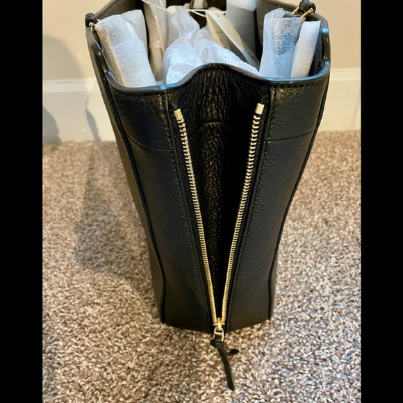 Tory Burch Purse Leather Tote Laptop Bag Ivy Side Zipper Gold Hardware New NWT - Picture 11 of 15